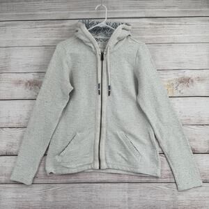 Fat Face United‎ Kingdom Knit Full Zip Hoodie Sweatshirt Womens 6 Cream Blue